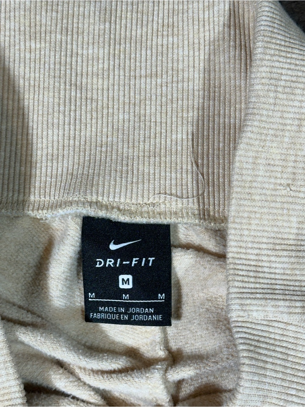 NIKE $70 YOGA FLOW Oatmeal Slim Fit Mid Rise 7/8 Ribbed Cuff Pants M - Picture 8 of 13